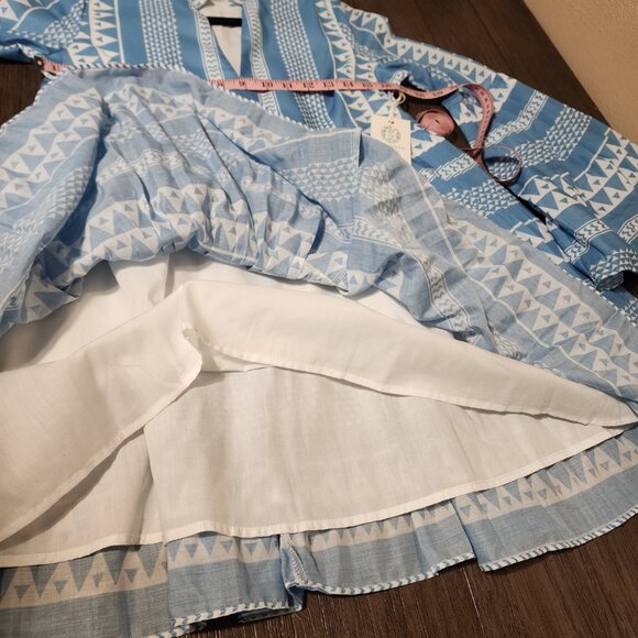 Hyacinth House Blue & White Bell Sleeved Blaine Mini Dress NWT XS - Picture 9 of 12